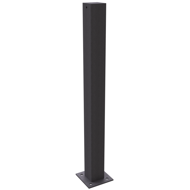 Ornamental bollard | steel tube 80 x 80 mm | series 4081B | stationary, to be fixed by plugswith base plate 100 x 150 mm